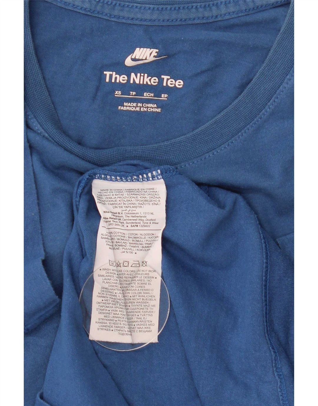Camiseta Nike Hombre Top XS Azul Algodón