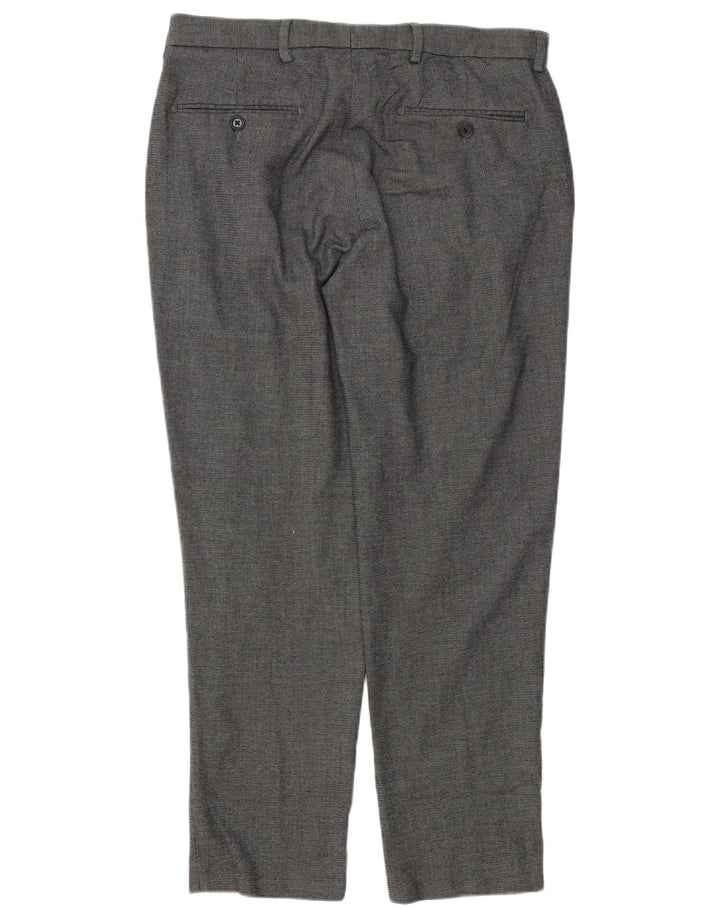 Marks & Spencer Pantalón de traje a medida para hombre W34 L28 Poliéster gris
