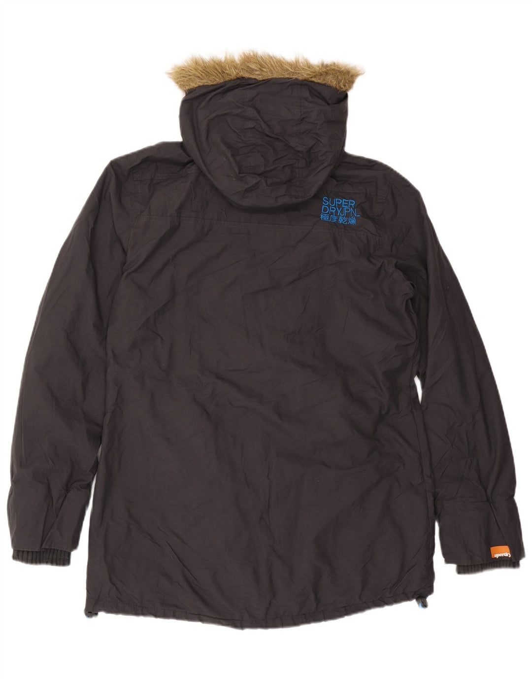 Superdry Parka con capucha para hombre, talla 40, nailon negro grande