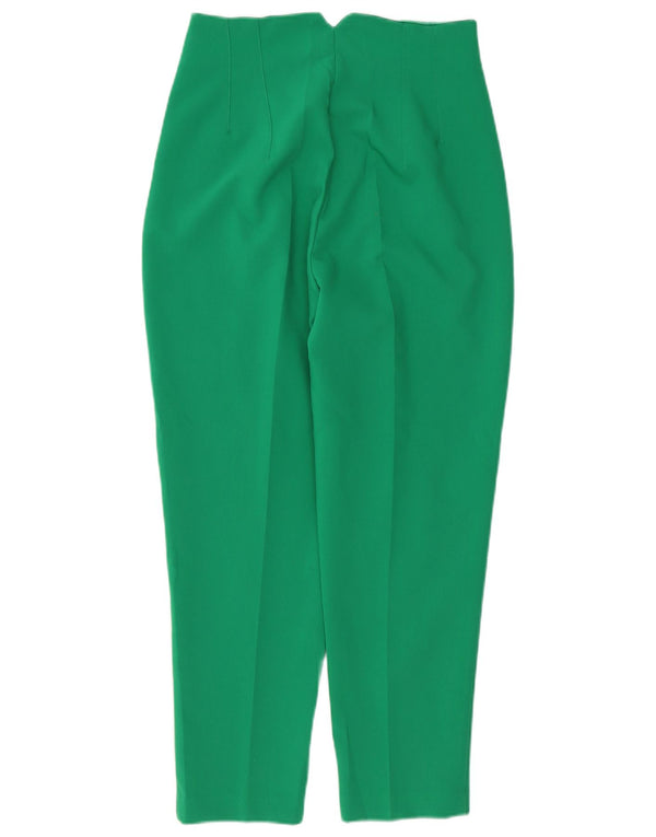 Zara Mujer Pantalones Casuales Cónicos De Cintura Alta Mediano W28 L27 Verde