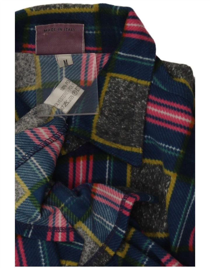 Vintage hombres polar camisa mediana multicolor poliéster geométrico