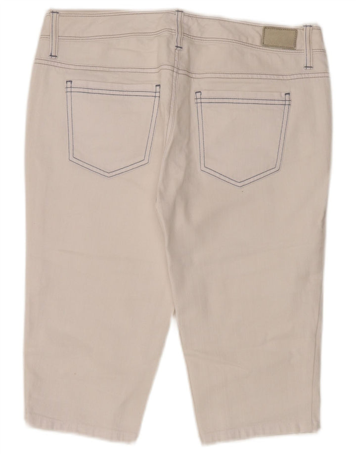 Tommy Hilfiger Bermudas de mezclilla para mujer US 8 Medium W32 Algodón blanco