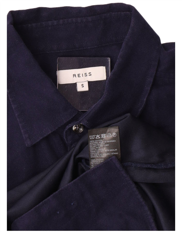 Camisa Reiss Hombre Small Azul Marino Algodón