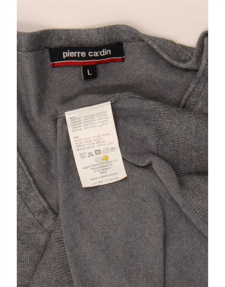Pierre Cardin - Cárdigan para hombre, talla grande, viscosa gris