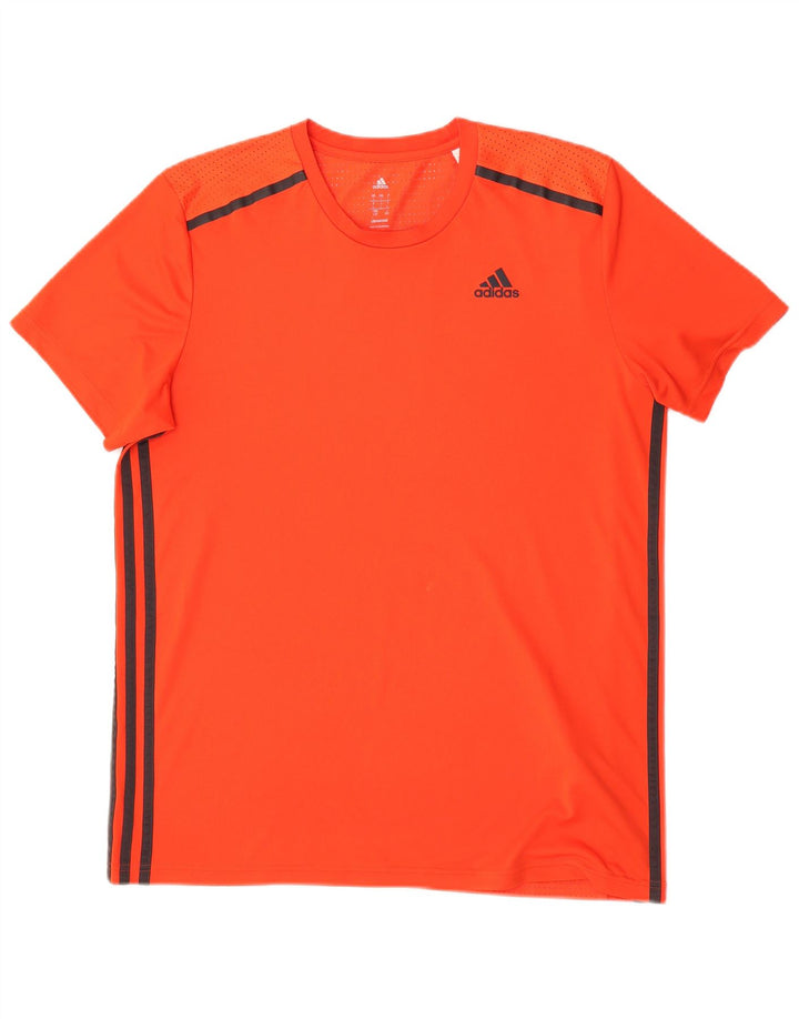 Adidas Mens Climacool Camiseta Top Grande Naranja Poliéster