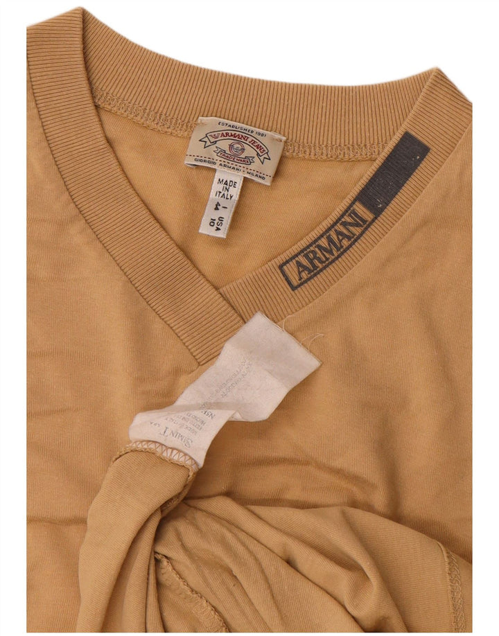 Camiseta Mujer Armani Jeans Top IT 44 Algodón Beige Medio