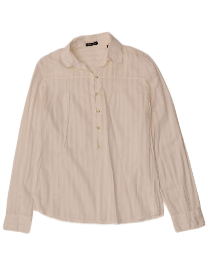 Massimo Dutti Jersey Mujer EU 42 Large Off White Pinstripe