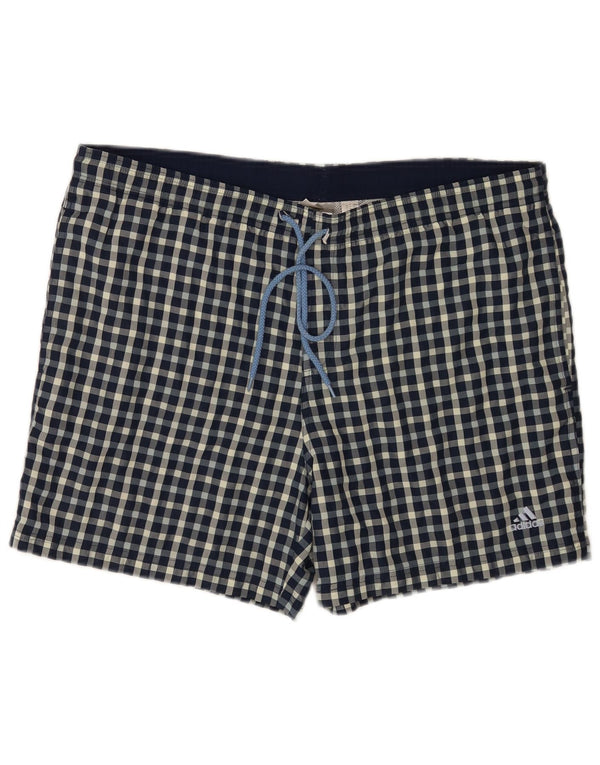 Adidas Hombre Regular Bañador Corto Grande Azul Cuadros Poliéster