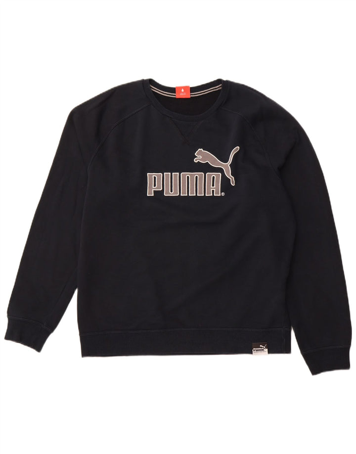 PUMA Sudadera gráfica para hombre Jumper Large Azul marino Algodón