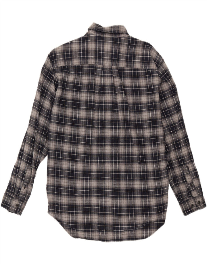 EDDIE BAUER Mens Flannel Shirt Small Grey Check Cotton Vintage Eddie Bauer and Second-Hand Eddie Bauer from Messina Hembry 