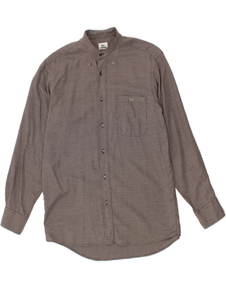 LACOSTE Mens Shirt Size 40 Medium Grey Houndstooth Cotton Vintage Lacoste and Second-Hand Lacoste from Messina Hembry 
