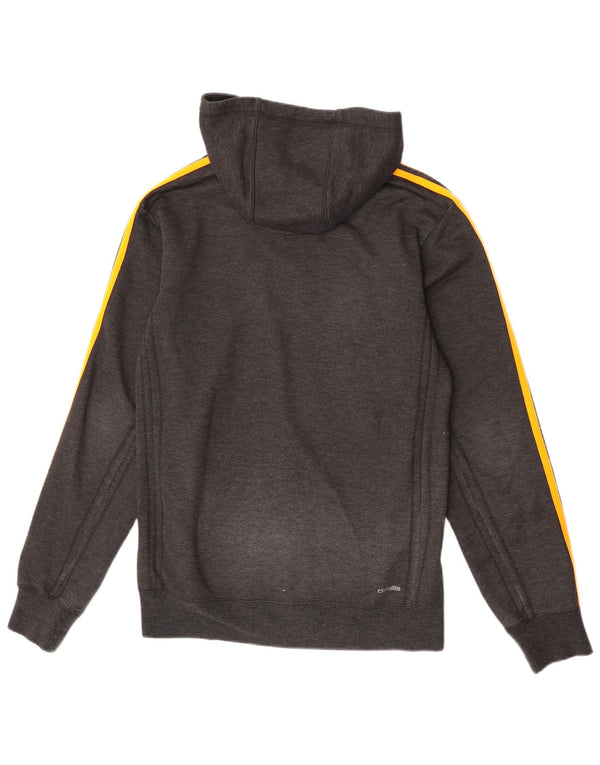 Adidas Mens Climalite Zip Sudadera con capucha Suéter Pequeño Gris Poliéster