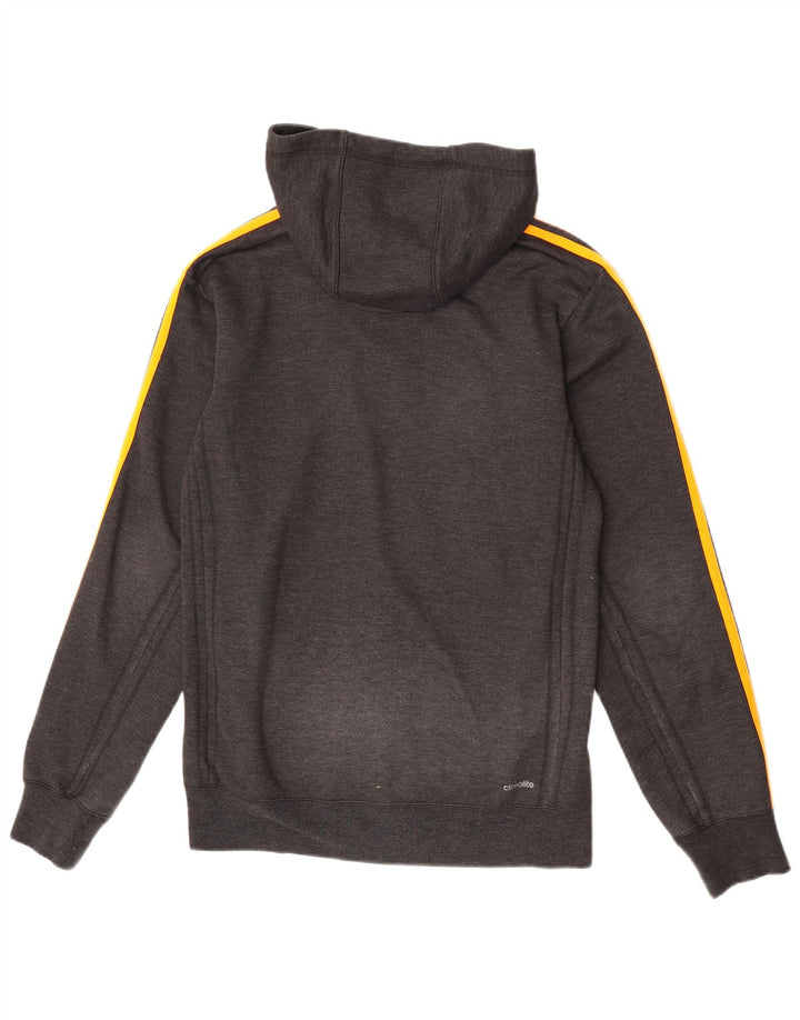 Adidas Mens Climalite Zip Sudadera con capucha Suéter Pequeño Gris Poliéster