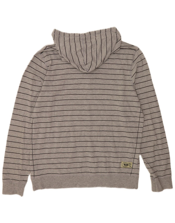 Mossimo Hombre Sudadera Con Capucha Jumper XL Gris Rayas Algodón
