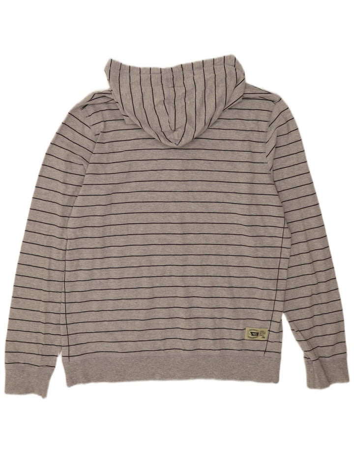 Mossimo Hombre Sudadera Con Capucha Jumper XL Gris Rayas Algodón