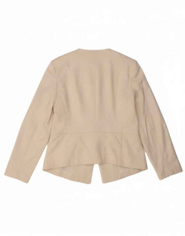 Topshop Chaqueta tipo blazer abierta para mujer Reino Unido 40 Grande con estampado animal en blanco roto