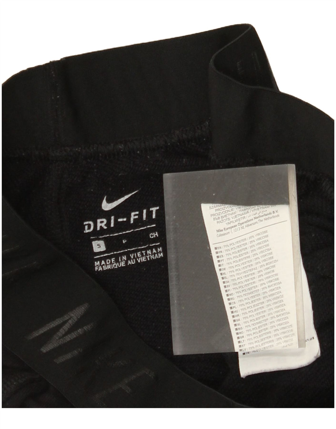 NIKE Mujer Dri Fit Graphic Chándal Pantalones UK 10 Small Negro