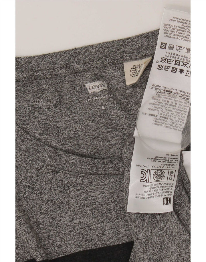 Levi's Camiseta gráfica para mujer Top UK 10 Small Grey Moteado Poliéster