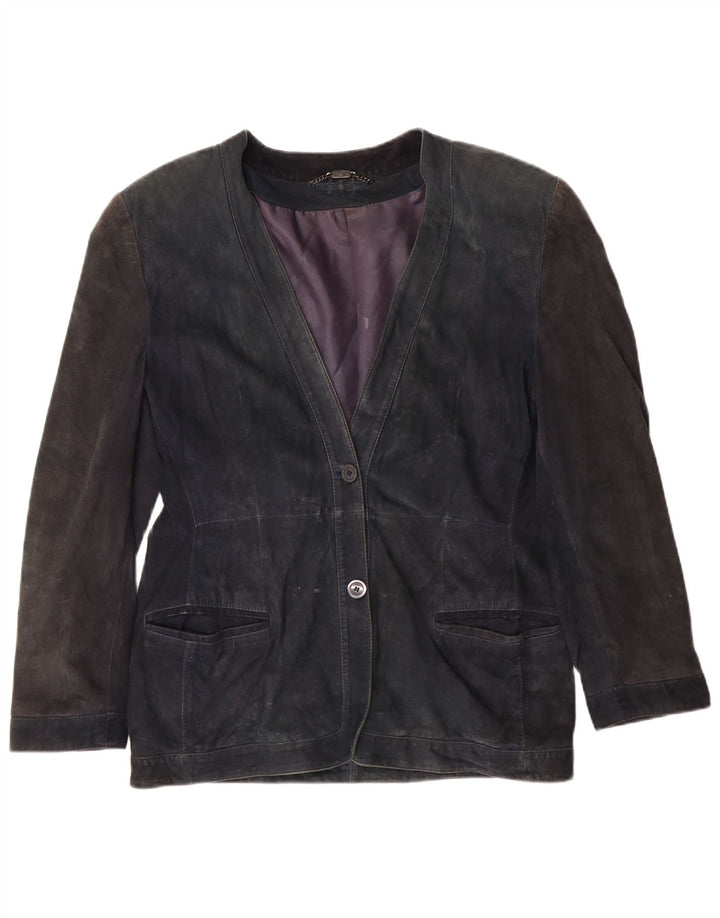 Nazareno Gabrielli Chaqueta de ante para mujer IT 44 Medium Azul marino