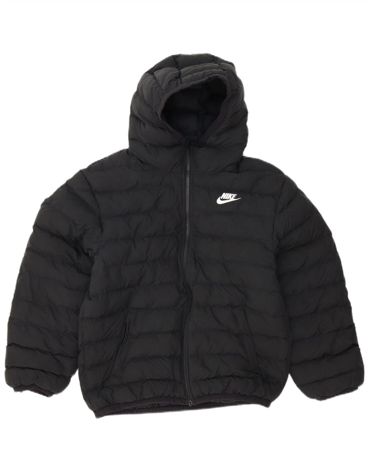 Nike Chaqueta acolchada con capucha para niños 12-13 años Grande Poliéster negro