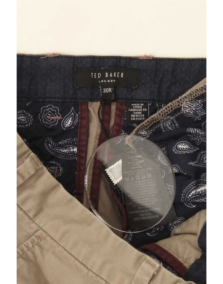 Ted Baker Pantalones cortos chinos para hombre W30 Algodón caqui mediano