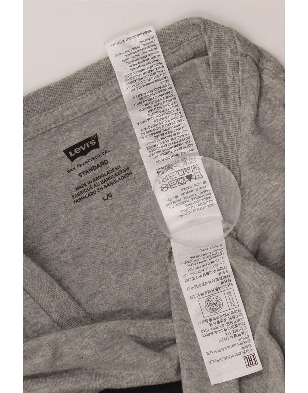 Levi's Camiseta con gráfico estándar para hombre, talla grande, de algodón moteado en gris