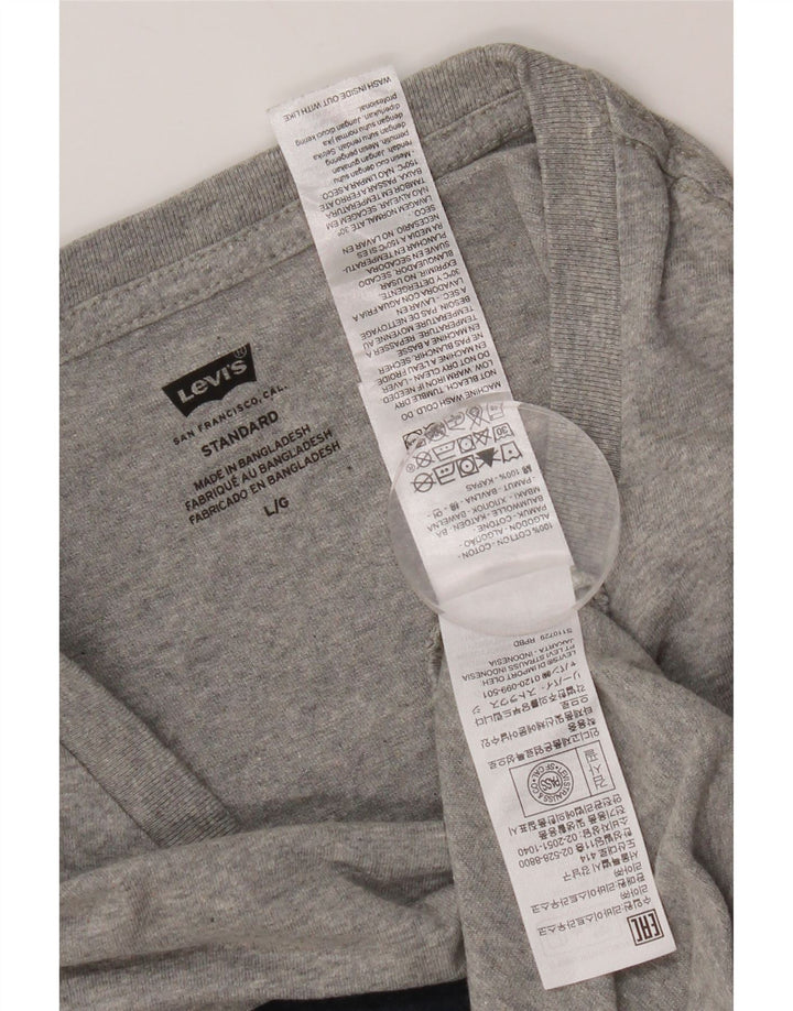 Levi's Camiseta con gráfico estándar para hombre, talla grande, de algodón moteado en gris