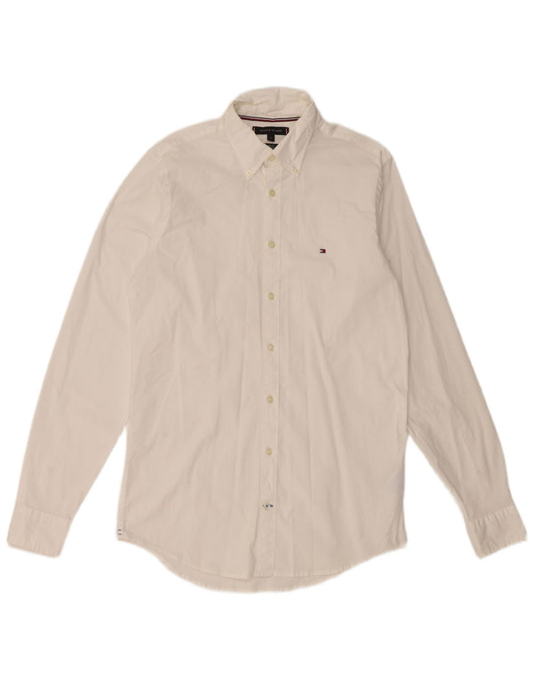 TOMMY HILFIGER Camisa slim fit para hombre Small White Cotton