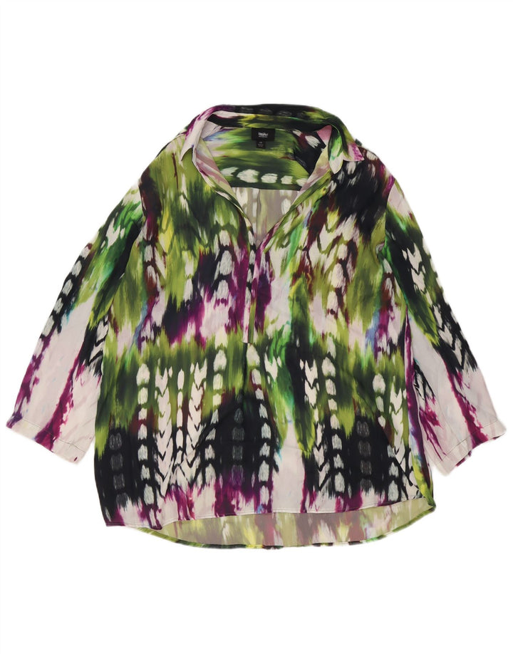 Mossimo Blusa tipo camisa para mujer UK 46 Grande Multicolor Tie Dye Poliéster