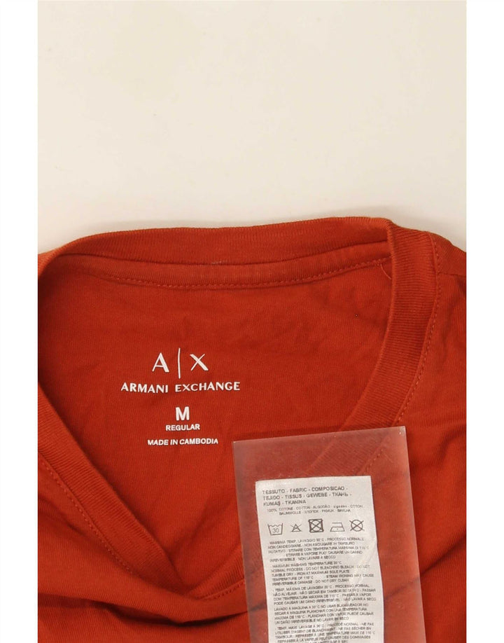 Armani Exchange Camiseta Regular Fit para Hombre Top Algodón Naranja Mediano