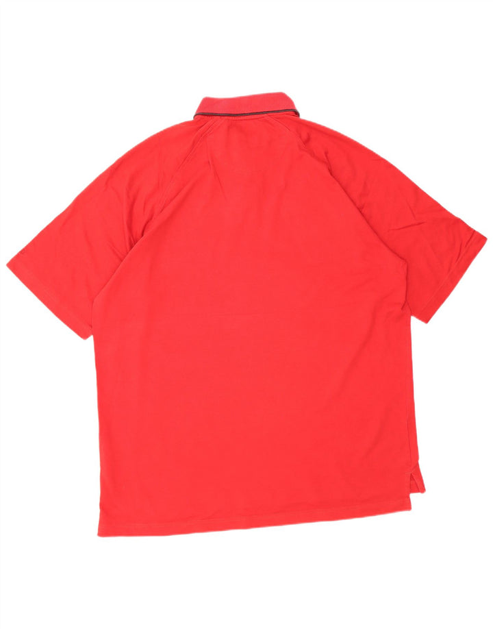 IZOD Polo para hombre grande de algodón rojo