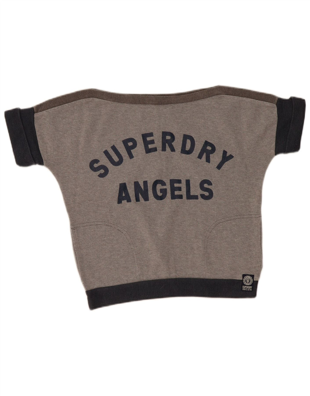 SUPERDRY Jersey con estampado gráfico extragrande para mujer UK 10 Small Grey