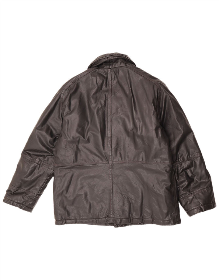 Vintage hombres chaqueta de cuero Reino Unido 38 medio negro