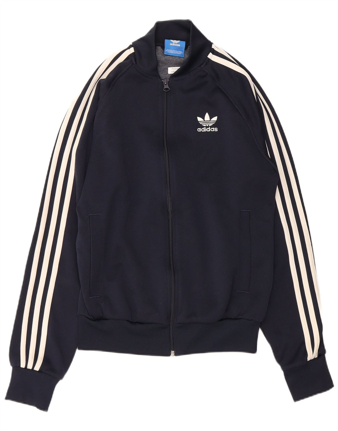 ADIDAS Mens Tracksuit Top Jacket Small Navy Blue Polyester