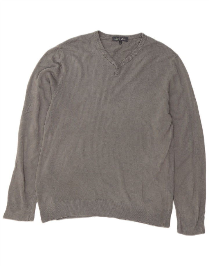 Marks & Spencer Suéter con Cuello en V para Hombre Acrílico Gris Grande