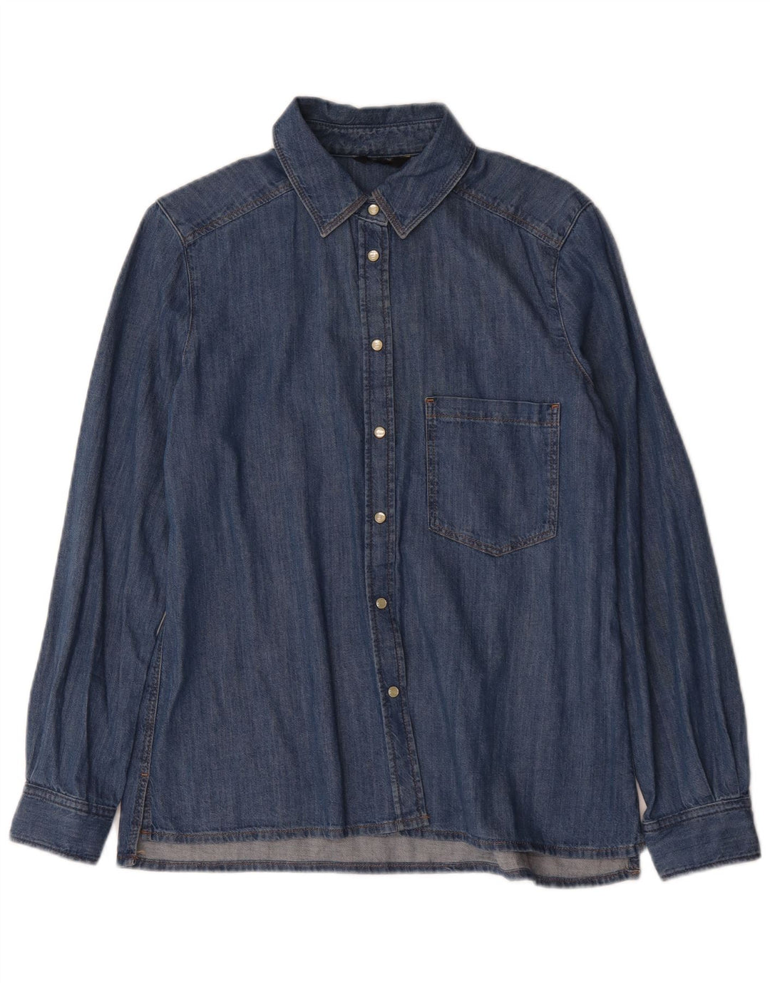 Vintage mujer camisa de mezclilla Reino Unido 16 azul grande