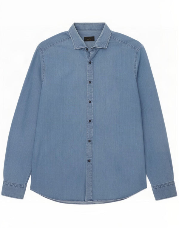 Camisa Vaquera Massimo Dutti Hombre XL Algodón Azul