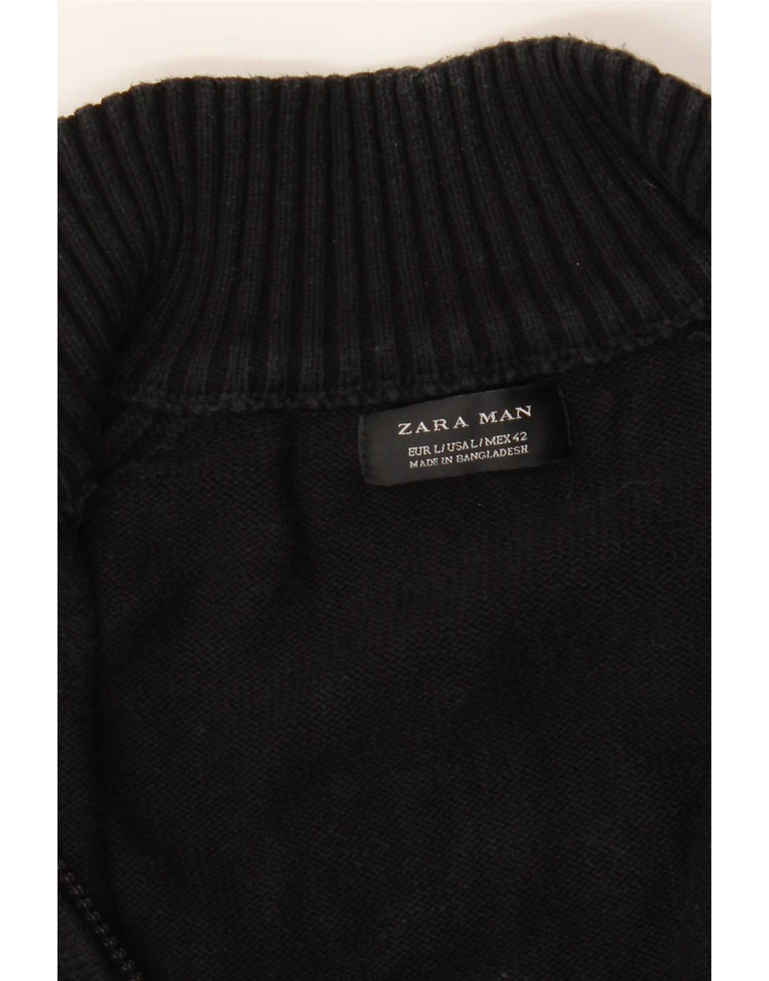 Zara Hombre Cárdigan Suéter Grande Negro