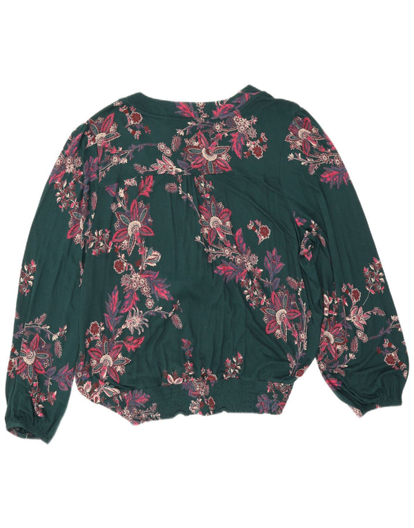 Blusa de manga larga para mujer de Fat Face UK 22 3XL Viscosa floral verde