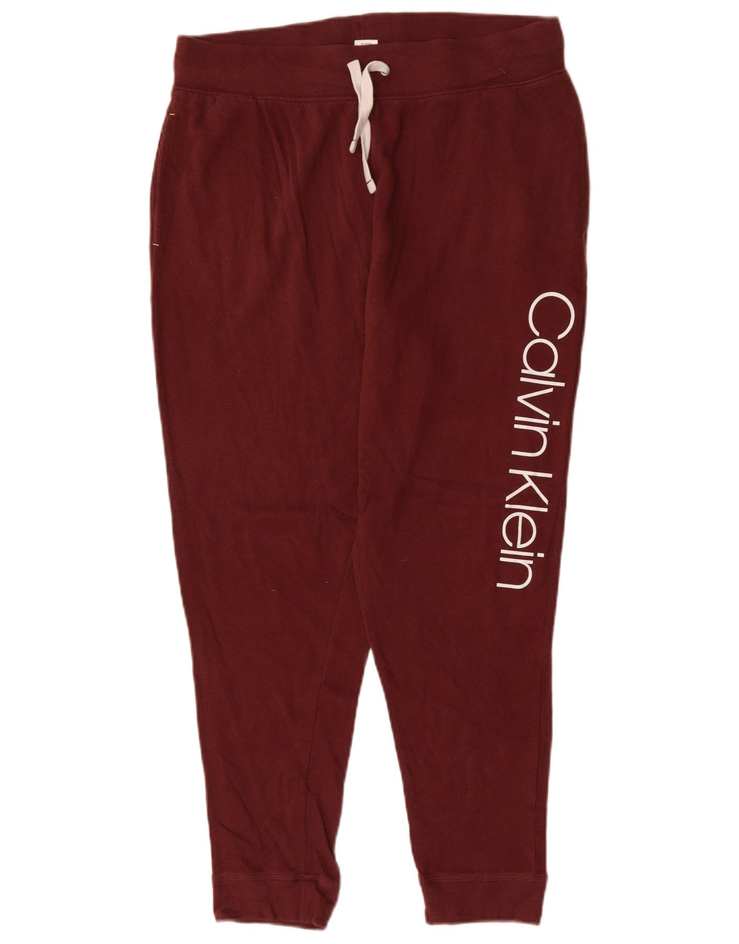 CALVIN KLEIN Pantalones de chándal con estampado gráfico para hombre Joggers Large Borgoña