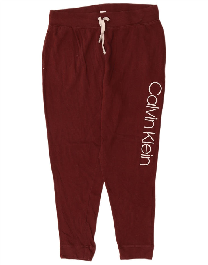 CALVIN KLEIN Pantalones de chándal con estampado gráfico para hombre Joggers Large Borgoña