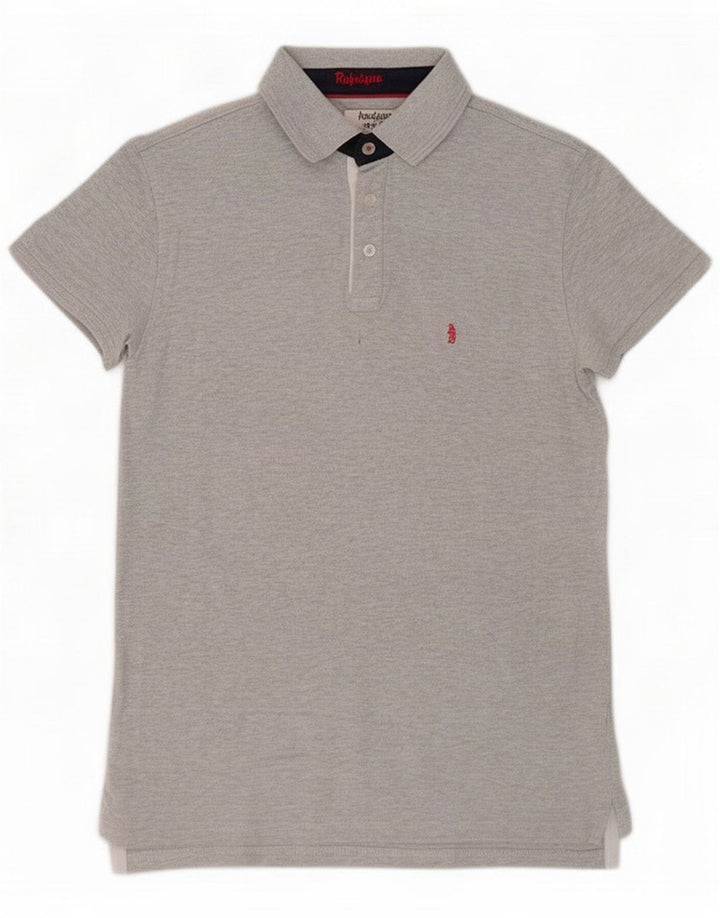 Refrigue Polo para hombre de algodón moteado gris medio