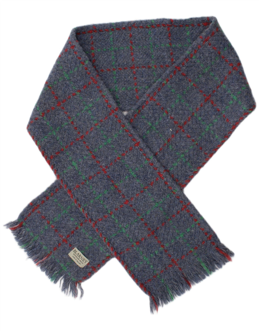 Blarney Bufanda rectangular para hombre Talla única Lana a cuadros azules Invierno