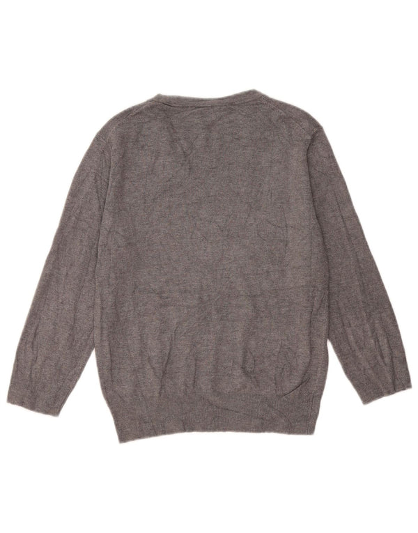 Zara Suéter con Cuello en V para Mujer UK 46 Grande Gris