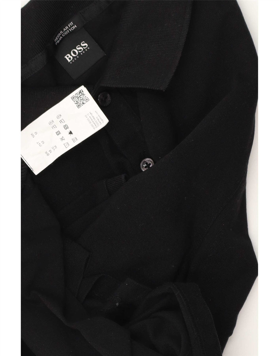 Hugo Boss Hombre | Polo de corte regular de algodón negro mediano