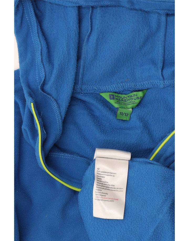 MOUNTAIN WAREHOUSE Jersey polar con capucha y cuello con cremallera para niños 11-12 años Azul