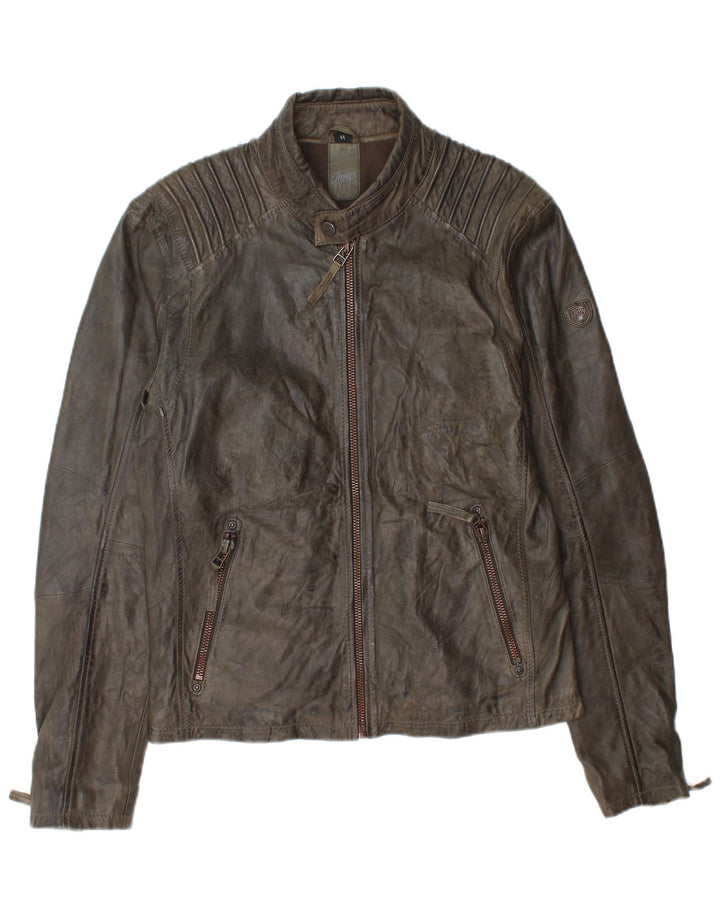 Gipsy Chaqueta de cuero para hombre UK 38 Marrón medio
