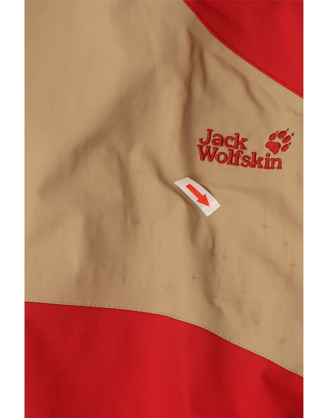 Jack Wolfskin Chaqueta impermeable holgada para mujer UK 40 Medium Red Colourblock