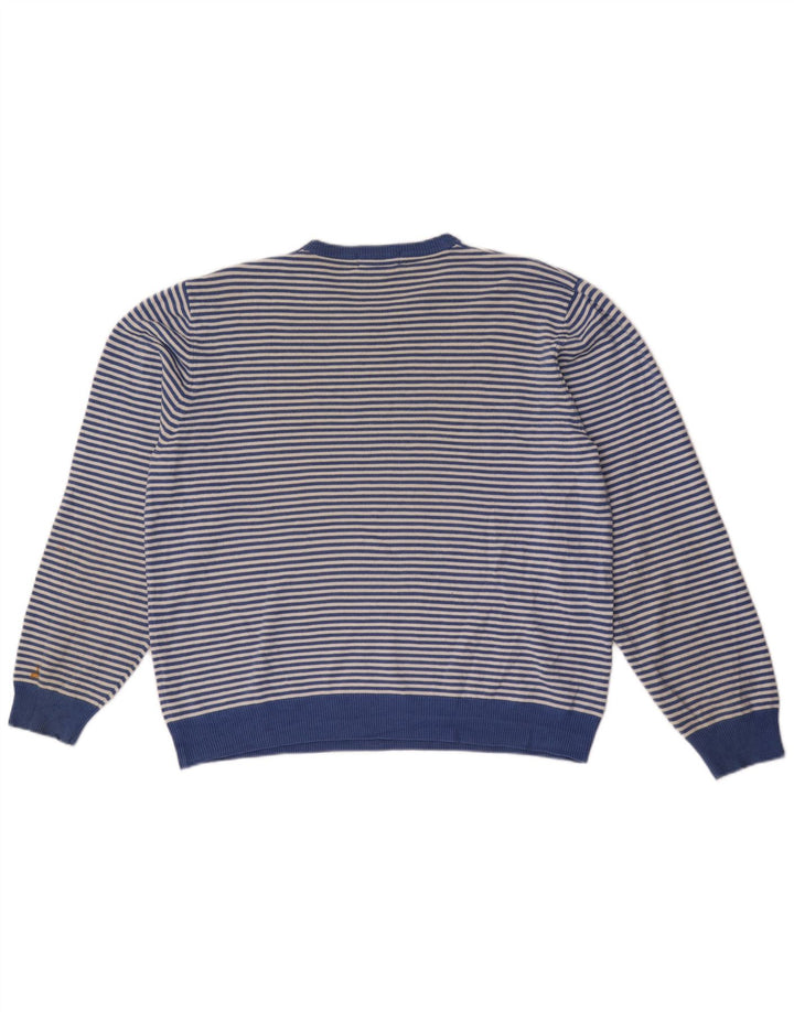 Marks & Spencer - Jersey de cuello redondo para hombre, color azul, talla XL, rayas azules