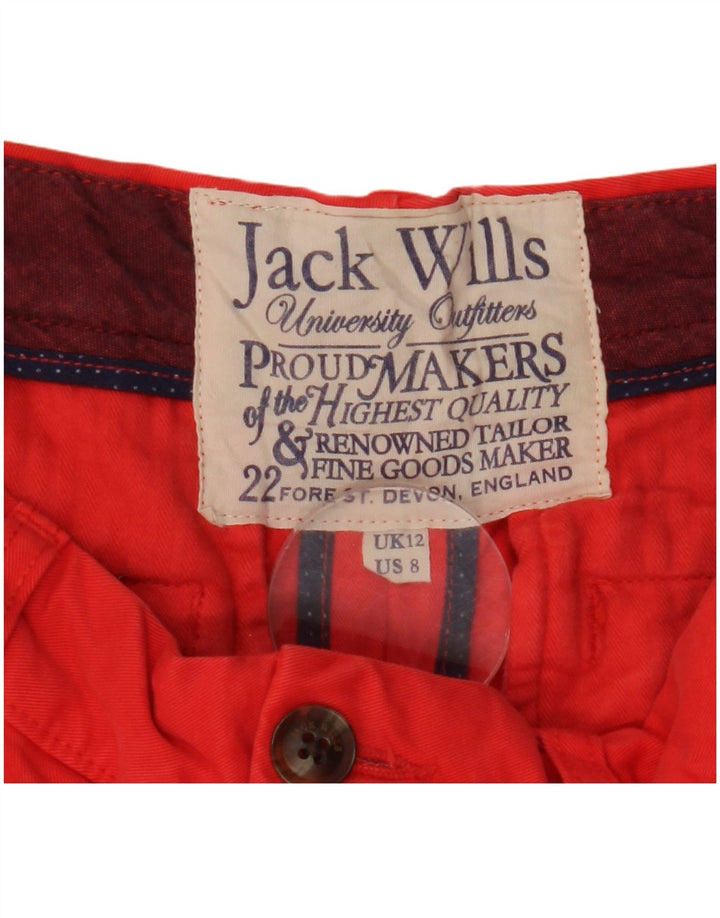Jack Wills Pantalones cortos chinos para mujer UK 12 Medium W32 Rojo